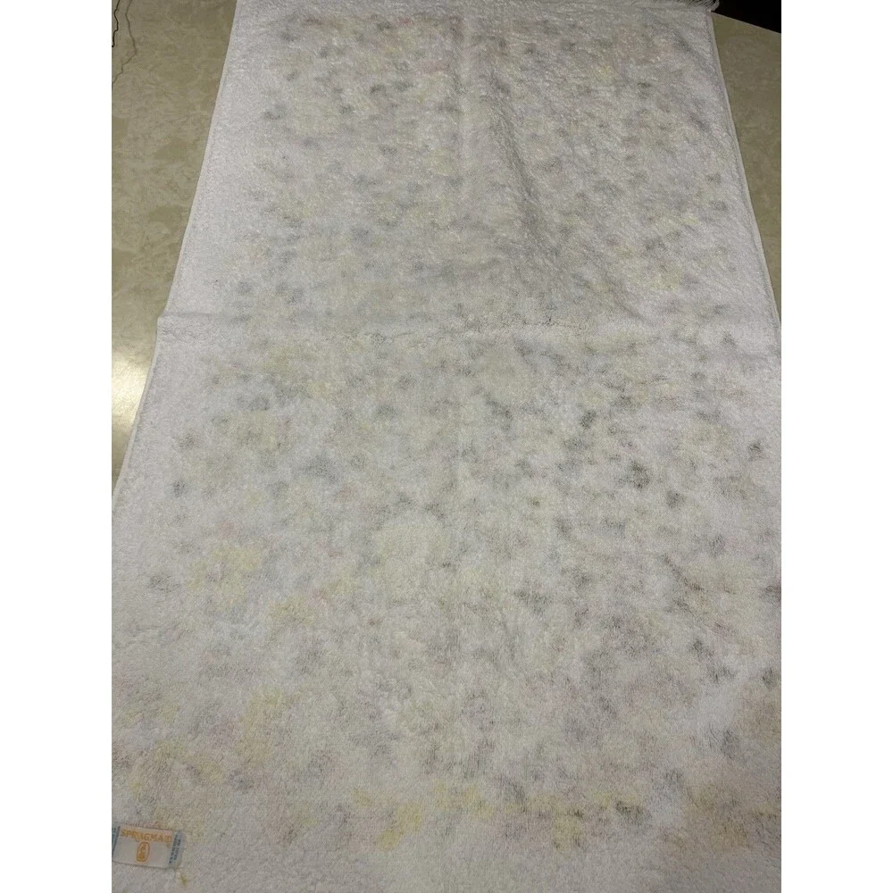 Vtg 70s Springmaid Bath Towel Floral Fringe 100% Cotton USA Made EUC